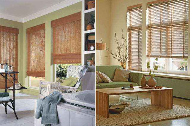 Cortinas (à esquerda - coleção Cortinas Naturais Luxaflex) e persianas (à direita - coleção Country Wood Luxaflex) também trazem elementos naturais como madeira e palha e dão um toque rústico a decoração; material disponível nas lojas Ateliê Revestimentos.
Cortinas (à esquerda - coleção Cortinas Naturais Luxaflex) e persianas (à direita - coleção Country Wood Luxaflex) também trazem elementos naturais como madeira e palha e dão um toque rústico a decoração; material disponível nas lojas Ateliê Revestimentos.