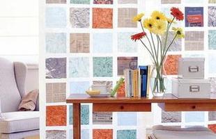 A tcnica de fazer mosaicos na parede  simples e custa pouco. Pode ser feita com retalhos de pano