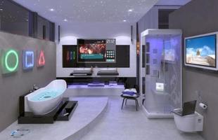 O banheiro Hi-Tech Digital, criado pela Ideal Standart, possui uma televiso para assistir enquanto faz hidromassagem