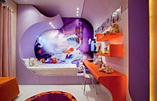 A decorao futurista tambm pode ser infantil, alm de colorida, deixa o quarto com um ar mgico
